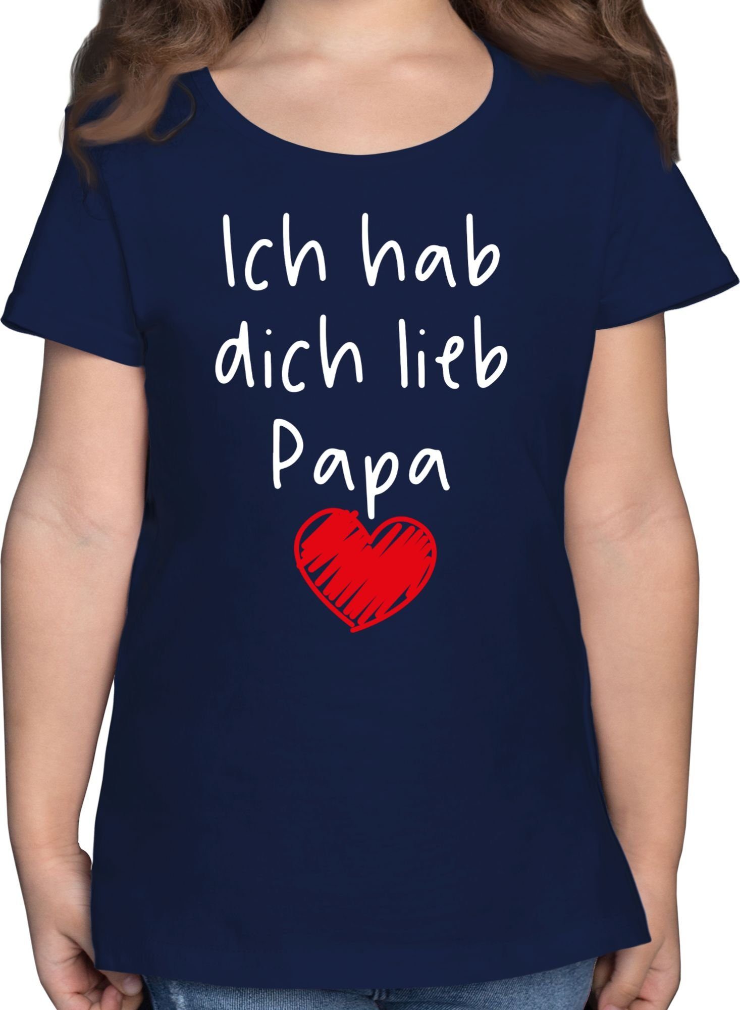 Shirtracer TShirt »Ich hab dich lieb Papa Herz weiß Geschenk